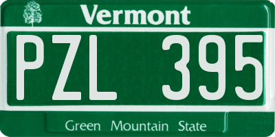 VT license plate PZL395