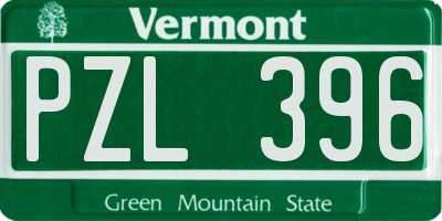VT license plate PZL396