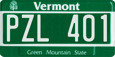 VT license plate PZL401