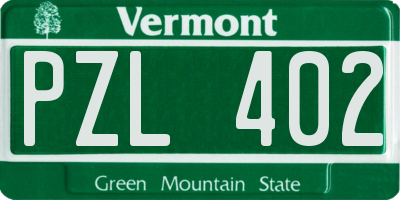 VT license plate PZL402