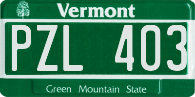 VT license plate PZL403