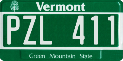 VT license plate PZL411