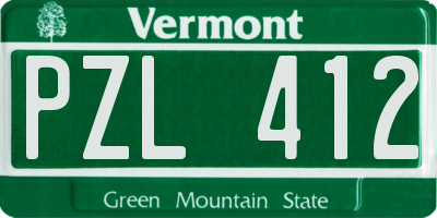 VT license plate PZL412