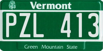 VT license plate PZL413