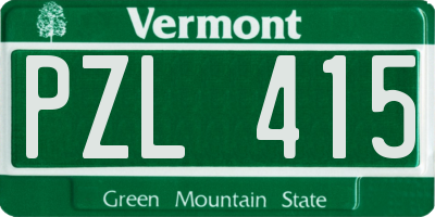 VT license plate PZL415