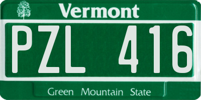 VT license plate PZL416