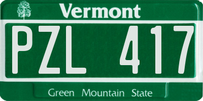 VT license plate PZL417