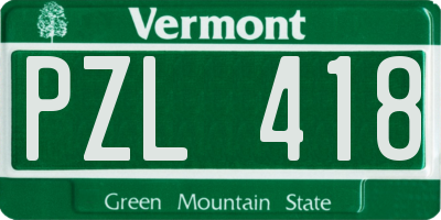 VT license plate PZL418