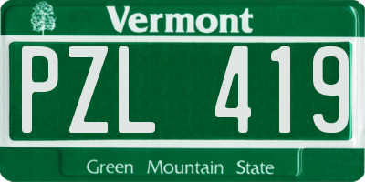 VT license plate PZL419