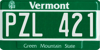 VT license plate PZL421