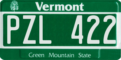 VT license plate PZL422