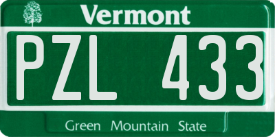 VT license plate PZL433