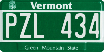 VT license plate PZL434