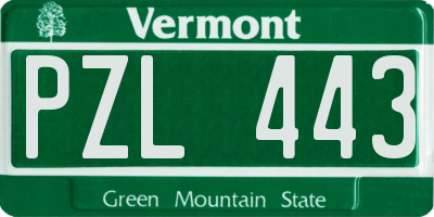 VT license plate PZL443