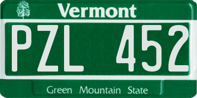 VT license plate PZL452