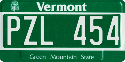 VT license plate PZL454