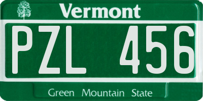VT license plate PZL456