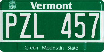 VT license plate PZL457