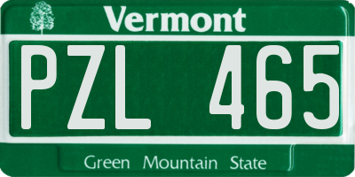 VT license plate PZL465