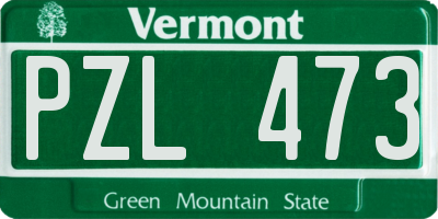 VT license plate PZL473