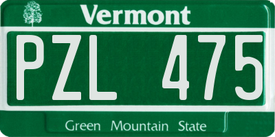 VT license plate PZL475