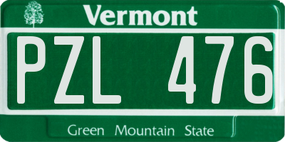 VT license plate PZL476