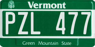 VT license plate PZL477