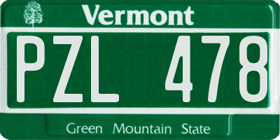VT license plate PZL478
