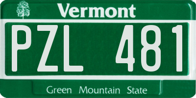 VT license plate PZL481