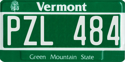 VT license plate PZL484