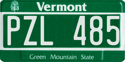 VT license plate PZL485
