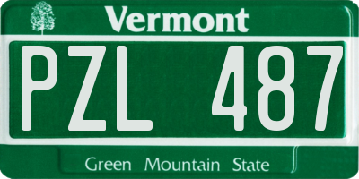 VT license plate PZL487