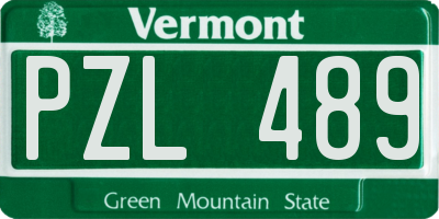 VT license plate PZL489