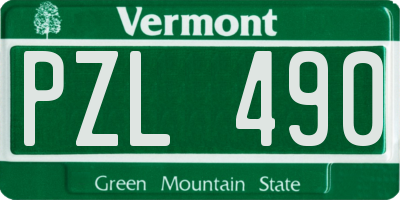 VT license plate PZL490