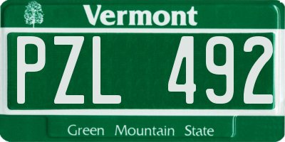 VT license plate PZL492