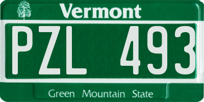 VT license plate PZL493