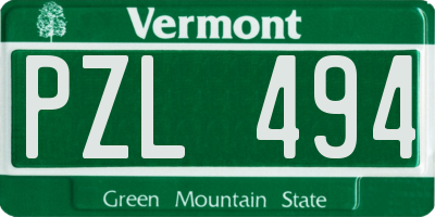 VT license plate PZL494