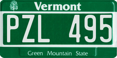 VT license plate PZL495
