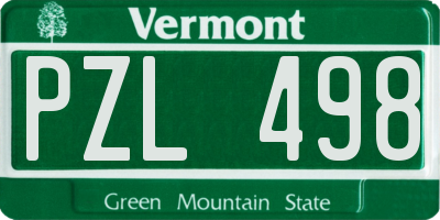 VT license plate PZL498