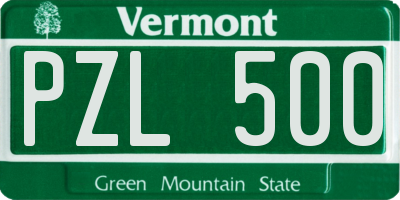 VT license plate PZL500