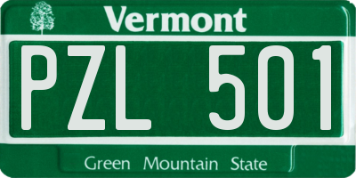 VT license plate PZL501