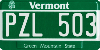 VT license plate PZL503