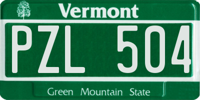 VT license plate PZL504
