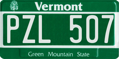 VT license plate PZL507
