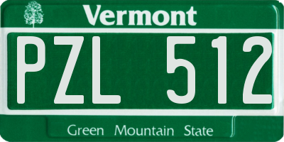 VT license plate PZL512