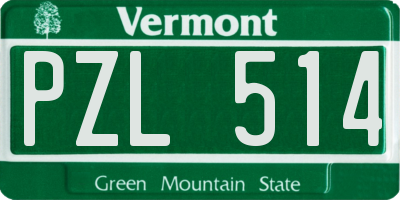 VT license plate PZL514