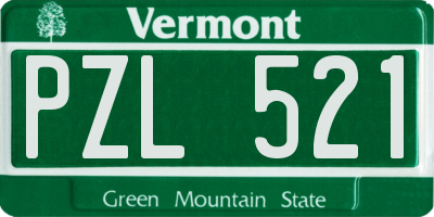 VT license plate PZL521
