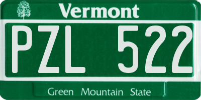 VT license plate PZL522