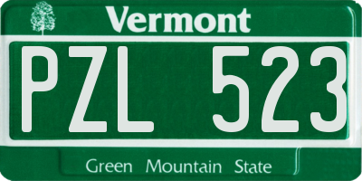VT license plate PZL523