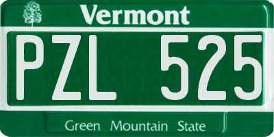 VT license plate PZL525